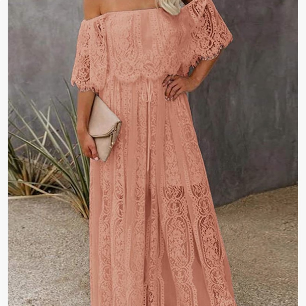 Pink lace dress